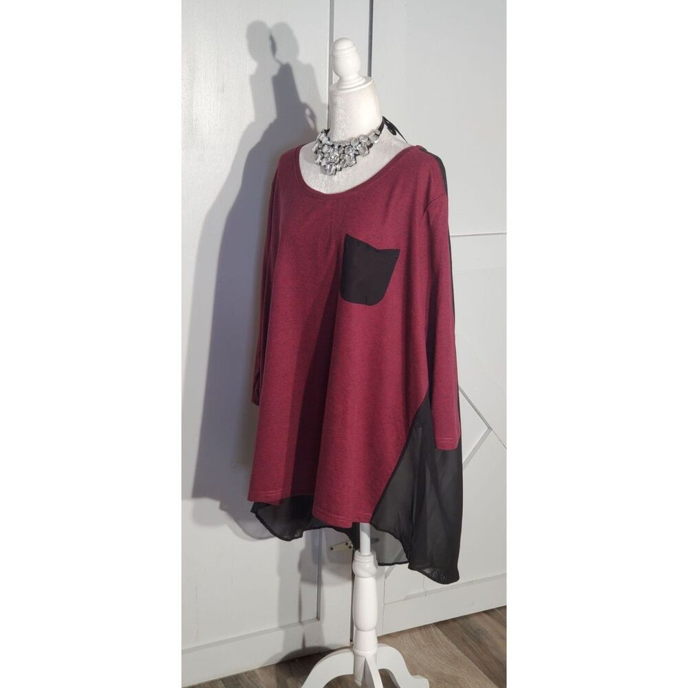 MASSEYS TUNIC COLOR PURPLE 3/4 SLEEVE POLY/COTTON/LINEN SIZE 4X